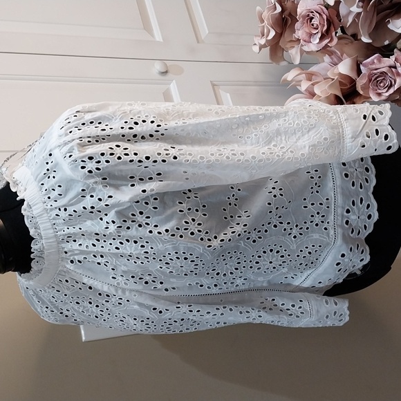 Nwt 1x JEnifer & Grace Chic White Eyelet Women's Blouse Lace - Picture 7 of 13